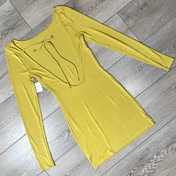 NWT Intimately Free People Call Me Later Mini Dress Ceylon Yellow - Picture 13 of 16